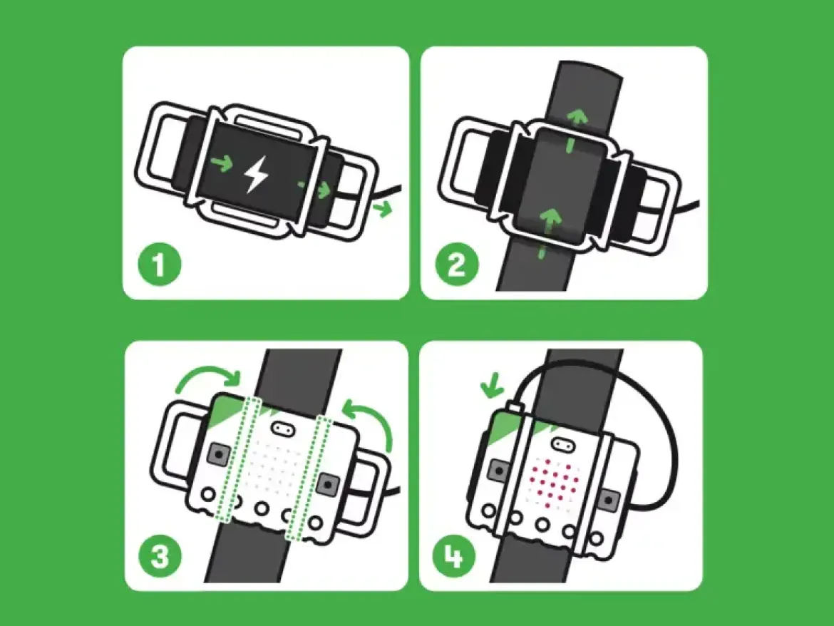 micro:bit Wearable, Pocket-Mikrocontroller, Set aus Halterung und verstellbaren Bändern, einzeln