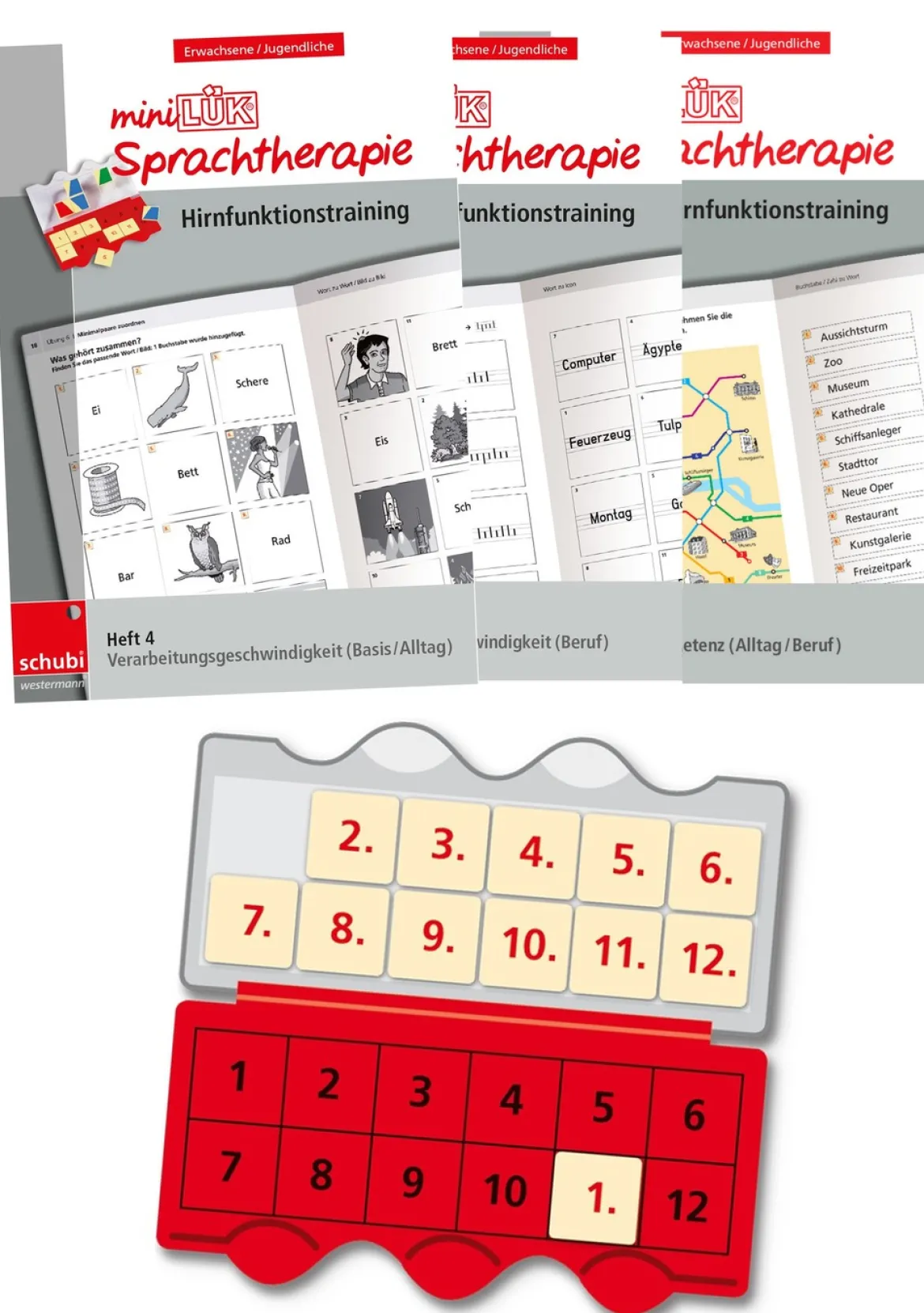 miniLÜK Sprachtherapie - Hirnfunktionstraining-Set, Hefte 4-6 und Lösungsgerät, ab 16 Jahre