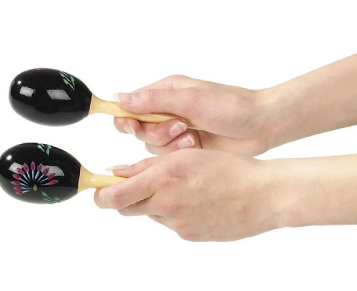 2 Mini-Maracas, 15 cm, Percussions-Instrumente, ab 3 Jahre