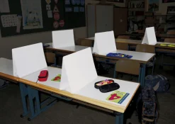 Mobil-Sichtschutz, für Prüfungen in der Schule, 15 Stück im Koffer