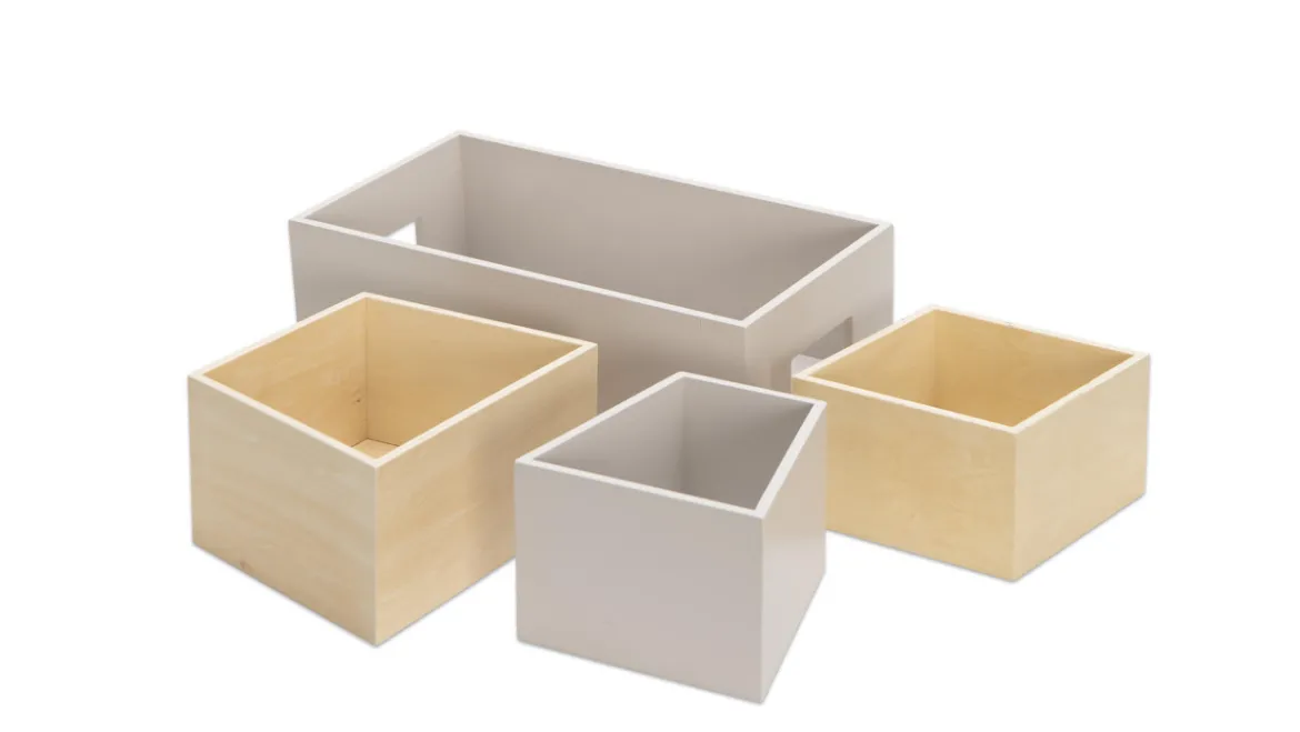 Modulares Puppenhaus, 4 Teile in Aufbewahrungskiste