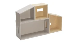 Modulares Puppenhaus, 4 Teile in Aufbewahrungskiste