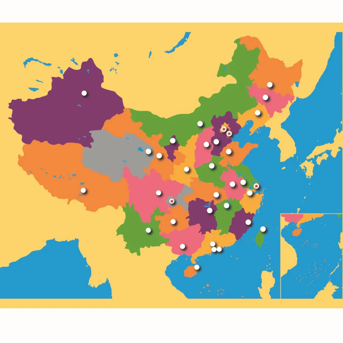 Montessori Puzzlekarte China, ab 5 Jahre