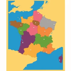 Montessori Puzzlekarte Frankreich, ab 5 Jahre