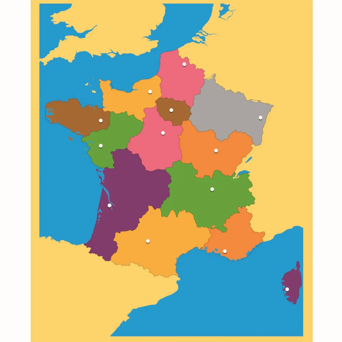 Montessori Puzzlekarte Frankreich, ab 5 Jahre
