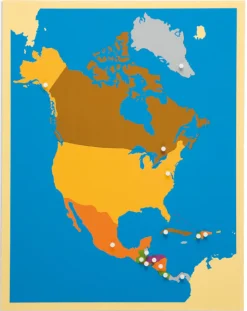 Montessori Puzzlekarte Nordamerika