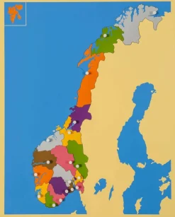 Montessori Puzzlekarte Norwegen, ab 5 Jahre