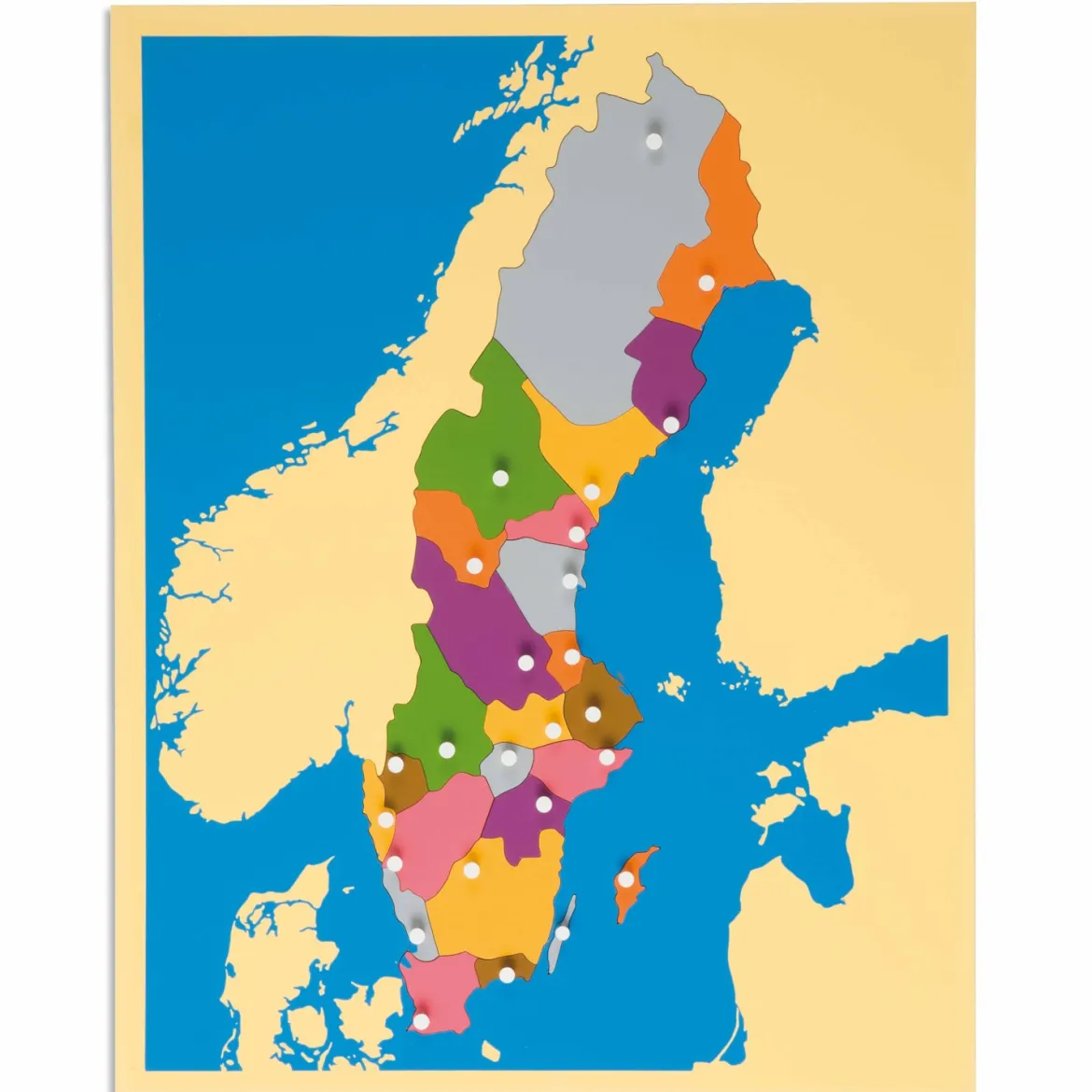 Montessori Puzzlekarte Schweden, ab 5 Jahre