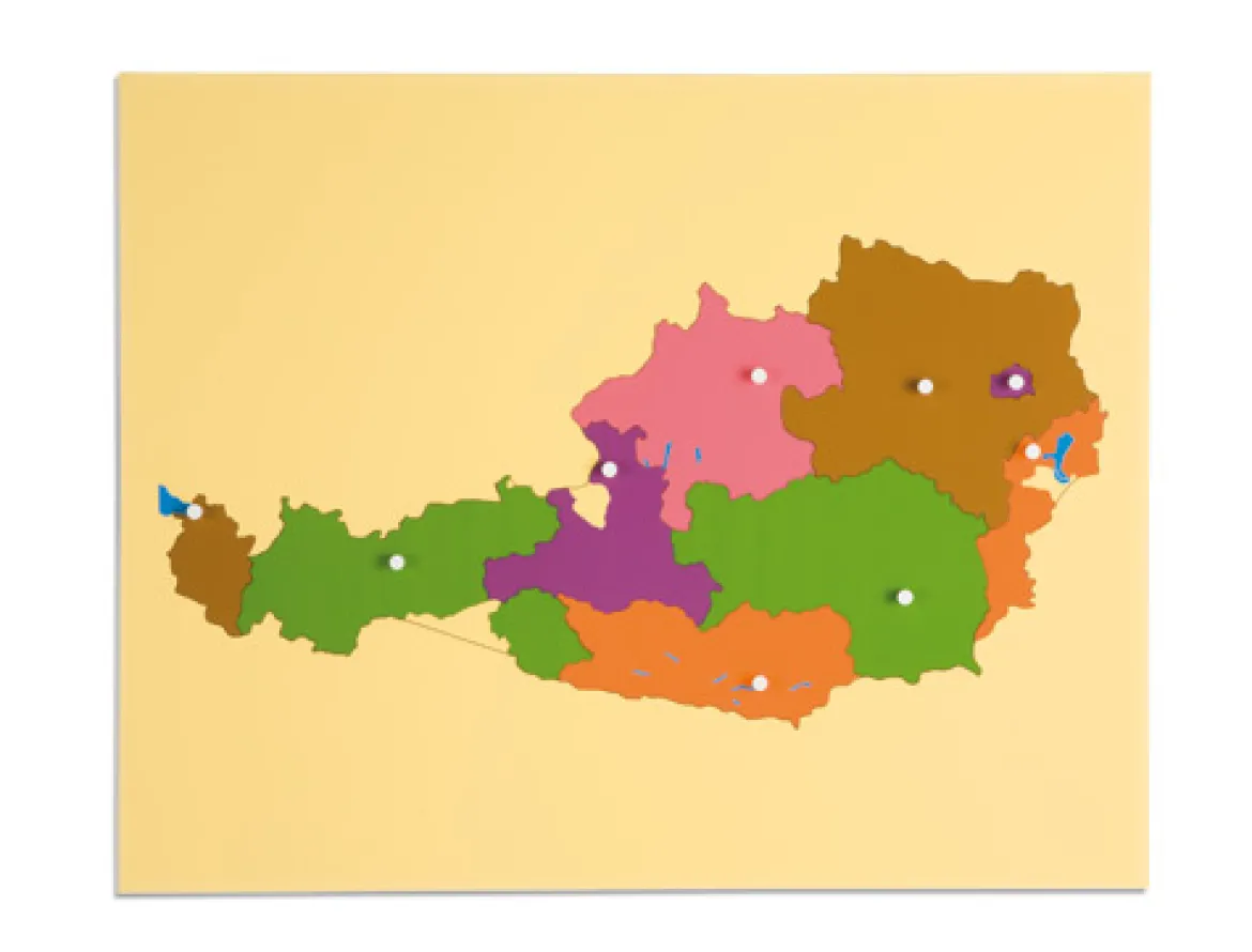 Montessori Puzzlekarte Österreich, ab 5 Jahre