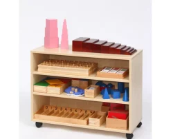 Montessori-Wagen, fahrbares Regal mit Sinnesmaterial, ab 3 Jahre
