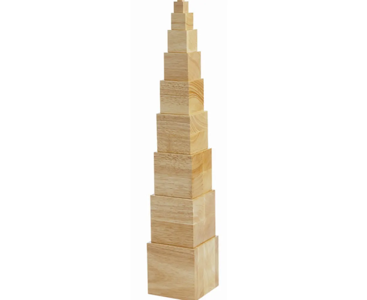 Montessori Würfelturm natur, 3-8 Jahre