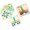 Mosaikbox mit bunten Kringeln, Legespiel mit Aufgabenkarten