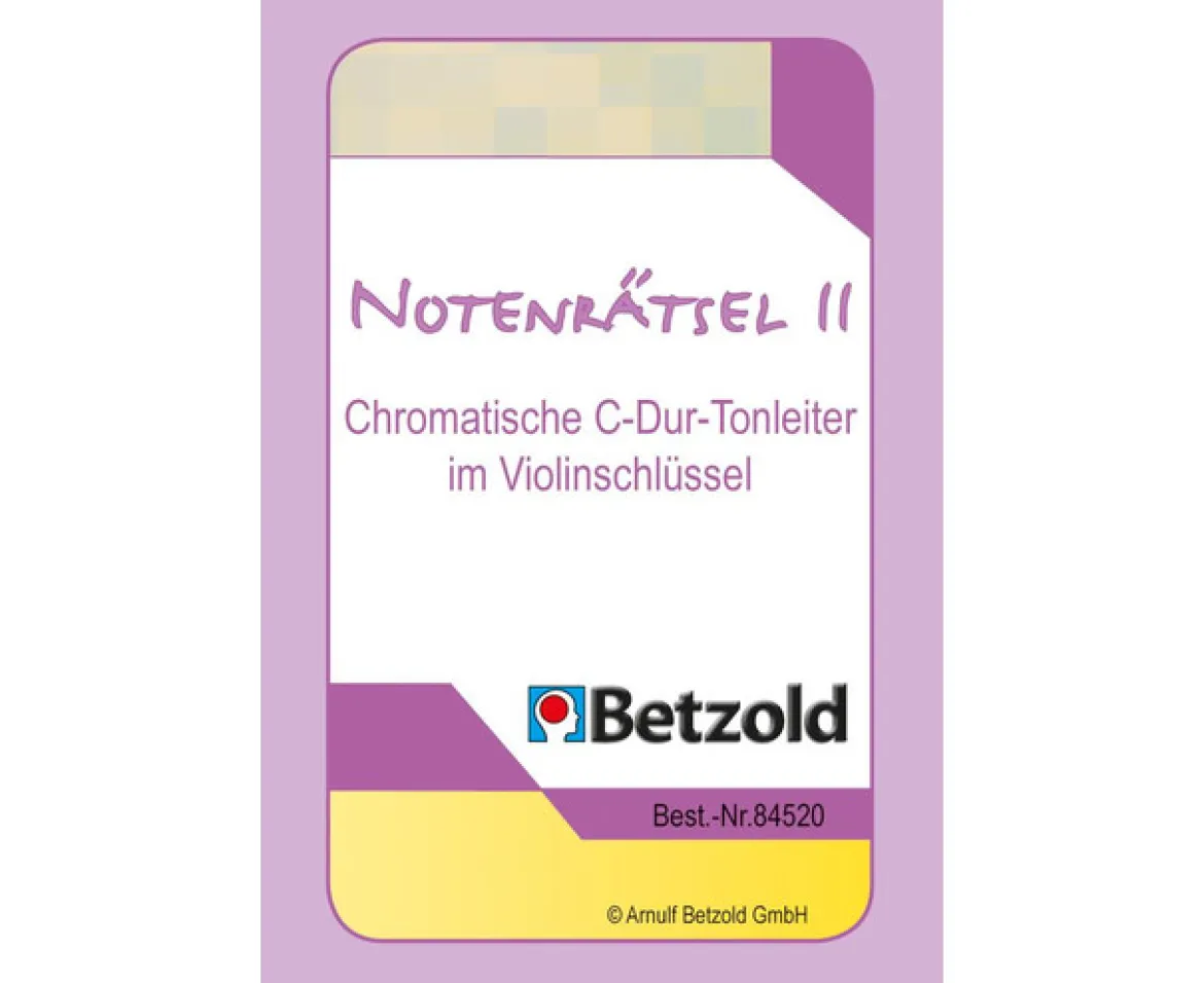 Notenrätsel II, Spielkarten für den magischen Zylinder, 5-12 Jahre