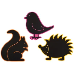 Outdoortafeln Eichhörnchen Vogel Igel, 3er Set, inkl 35 Kabelbinder