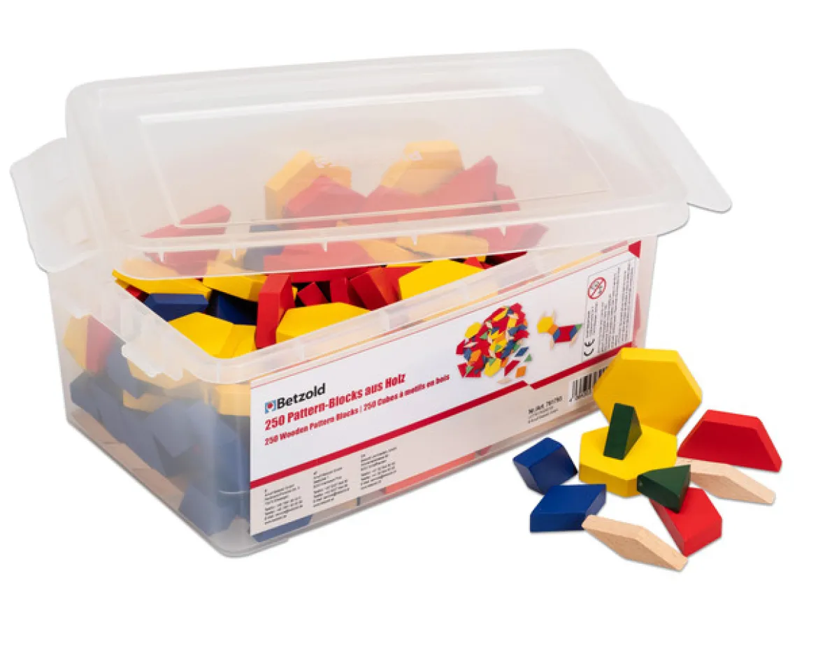 Pattern-Blocks aus Holz in Stapelbox, 3-10 Jahre