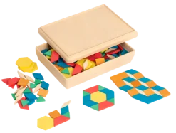 Pattern Blocks, 125 Stück in Box, Legespiel