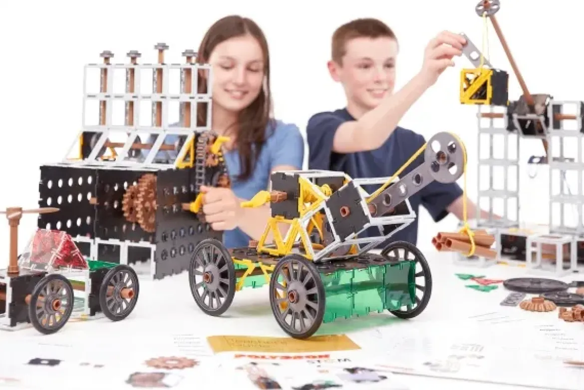 Physik-Konstruktionsset, Original Polydron, MINT-Bausatz, 486 Teile, für Kinder