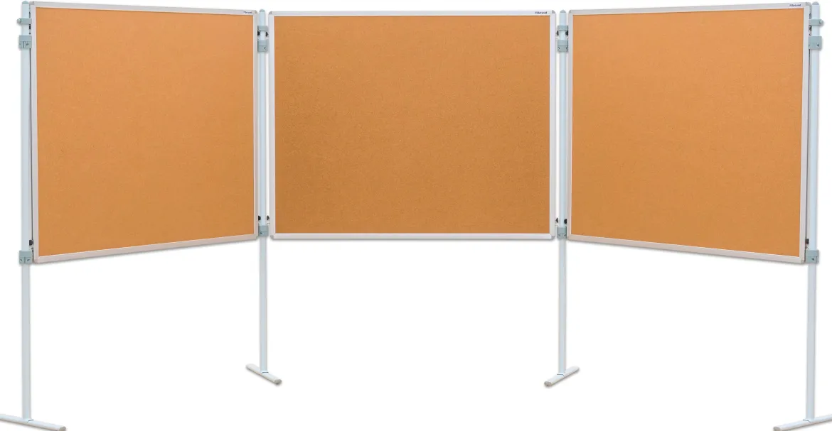 Pinnwand Kork, 3er Set, je 150 x 120 cm, Kork, Stative feststehend