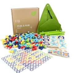 PLUG it Tic Tac Toe und Steckspiel Set, ab 3 Jahren