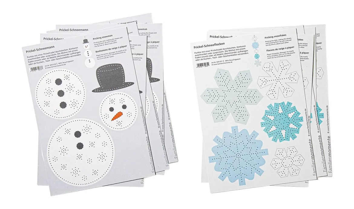 Prickel Vorlagen Set Schnee
