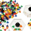 Prismo Kreisel 500 Dreiecke mit Kreiselrahmen inkl. Glitzer-Steinen 5er-Set durchgefärbt