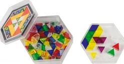 Prismo transparent in Geschenkdose, 100 Dreiecke inkl. Rahmen und Vorlagen