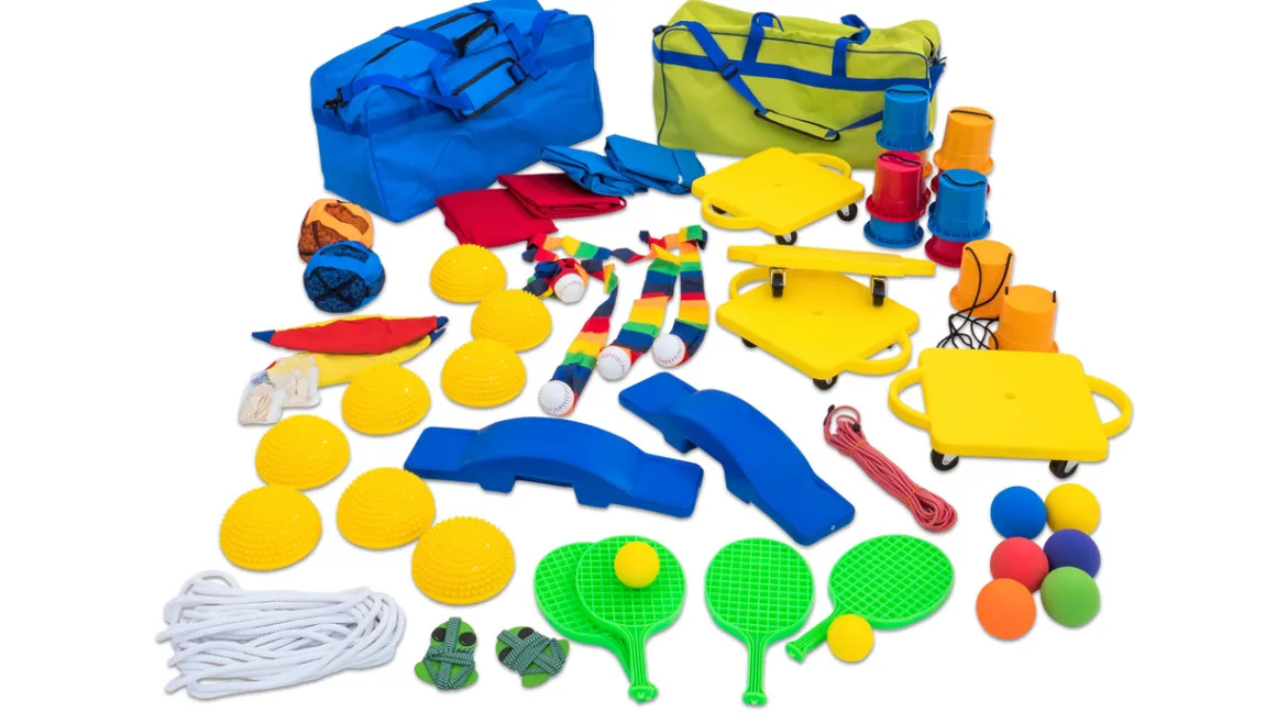 Psychomotorik-Set, Sportgeräte in Aufbewahrungstasche, 3-8 Jahre