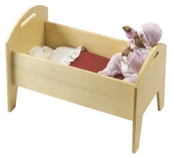 Puppenbett aus Holz, 62 x 28 cm