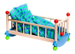 Puppenwiege mit Kissen und Decke, ab 12 Monate