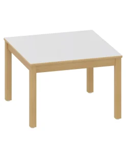 Quadrattisch 80 x 80 cm, Tischplatte weiß, Höhe 53 cm, Filzgleiter