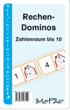 Rechen-Dominos: Zahlenraum bis 10, Kartenspiel, 1.-2. Klasse