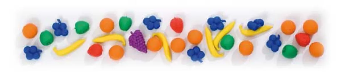 Rechen-Früchte bunt gemischt, Mathe-Spielmaterial,