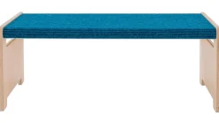 Rechteckbank mit Teppich petrol, 31 cm hoch