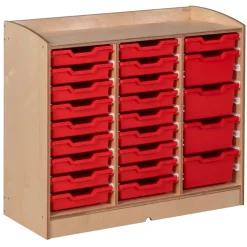 Regal für Schubladen, Birkenfurnier, OHNE Schubladen und Schienen
