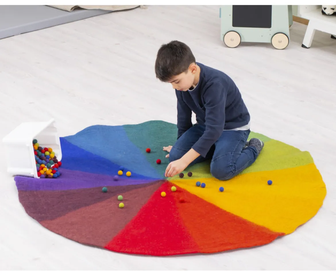 Regenbogen Filzperlen, 12 Farben, 240 Stück, 3-8 Jahre
