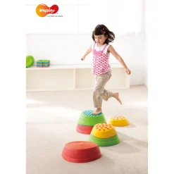 Regenbogen Flusssteine, 6er Set, stapelbar, größter Stein 40 x 39 x 13 cm, ab 2 Jahre