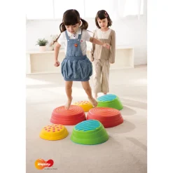Regenbogen Flusssteine, 6er Set, stapelbar, größter Stein 40 x 39 x 13 cm, ab 2 Jahre
