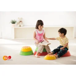 Regenbogen Flusssteine, 6er Set, stapelbar, größter Stein 40 x 39 x 13 cm, ab 2 Jahre