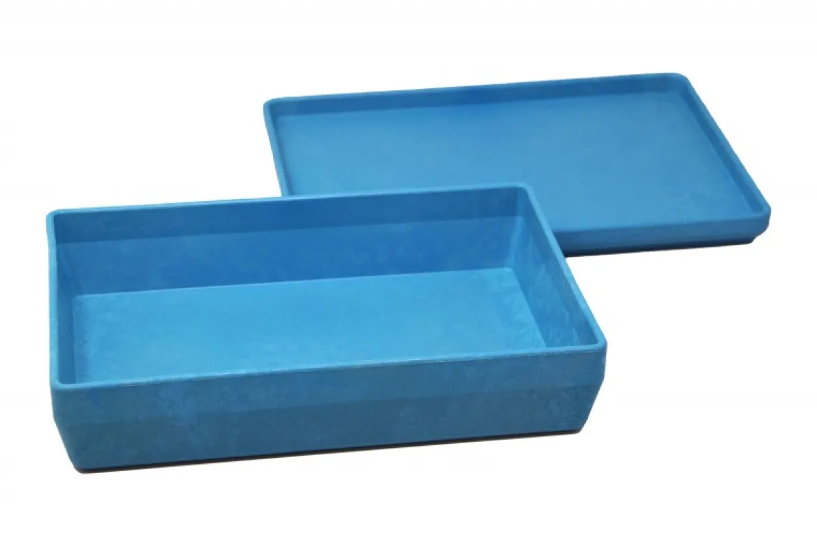 RE-Wood® Box mit Deckel 25 x 18 x 6 cm - 1,5 l, blau