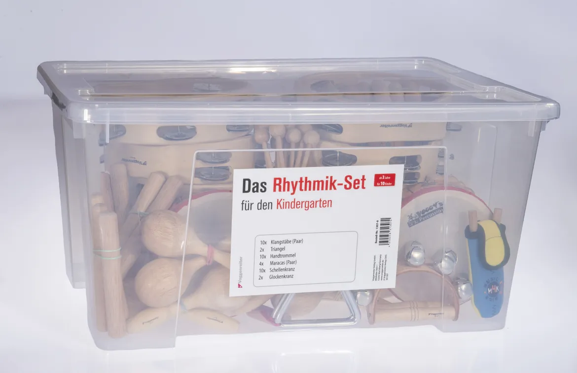 Rhythmik-Set für den Kindergarten in Kunststoffbox mit Deckel