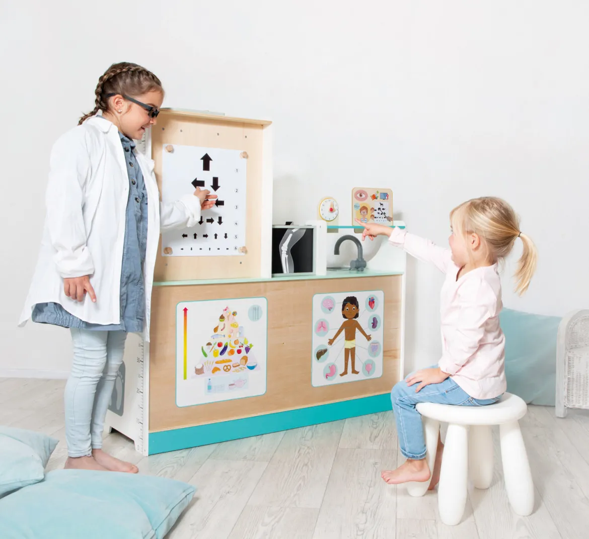 Rollenspiel-Set, Arzt, Spielmöbel aus Holz, für Kinder