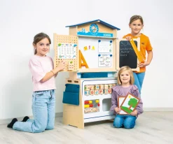 Rollenspiel-Set, Lehrer, mit Tafel zum Schule spielen, aus Holz, für Kinder