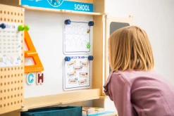 Rollenspiel-Set, Lehrer, mit Tafel zum Schule spielen, aus Holz, für Kinder