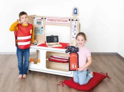 Rollenspiel-Set, Polizei und Feuerwehr, Spielmöbel aus Holz, für Kinder