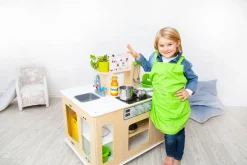 Rollenspiel-Set, Spielküche mit Waschmaschine und Bügelstation, Spielmöbel aus Holz, für Kinder