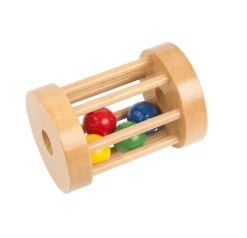 Roll the drum, Holzrolle mit bunten Holzkugeln, 7-11 Monate