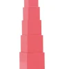 Rosa Turm aus 10 rosa Massivholzkuben