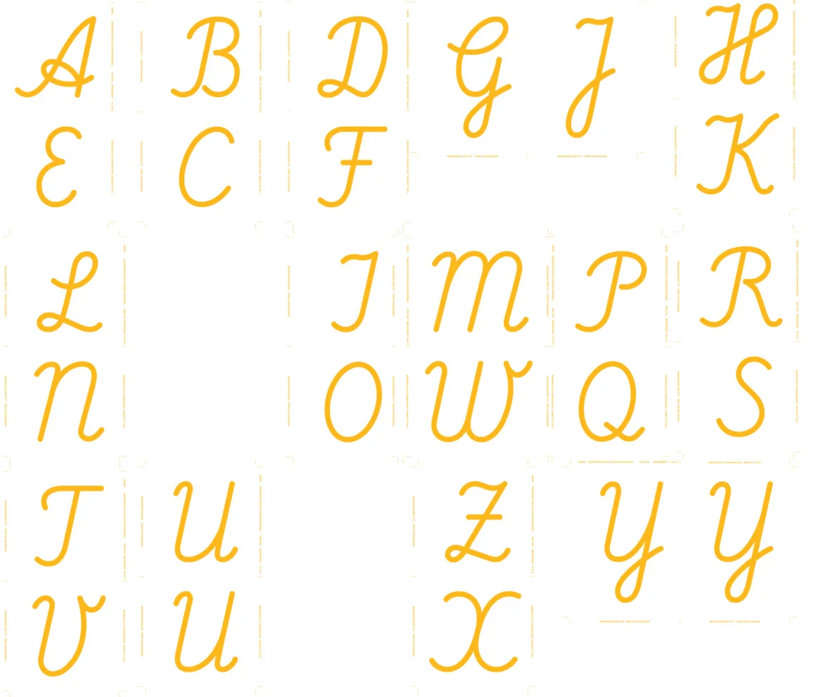 Sandpapierbuchstaben lateinische Ausgangsschrift, Großbuchstaben (internationale Version), ab 4 Jahre