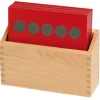 Sandpapier-Mengenbilder, 10 Tastplatten im Holzkasten, 4-7 Jahre