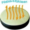Sanus-Air Gesundheitsstuhl 36-43 cm, höhenverstellbare Lehne und Pilates-Sitzkissen, Kunstleder beige/schwarz mit Rollstopp